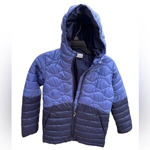 Columbia Kids Blue Hooded Puffer Jacket Size M 10/12 Quilted Winter Coat